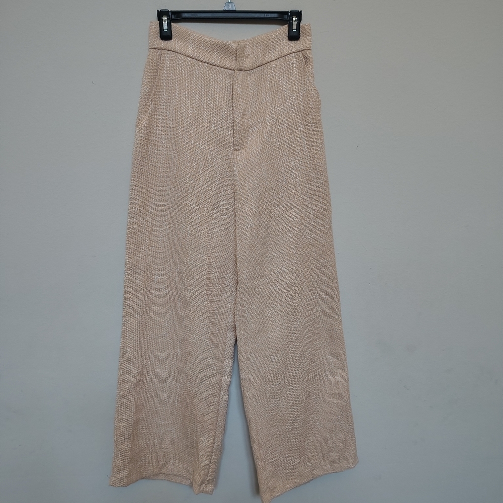 SHIEN Women's Tan Two Piece Wide Leg Pants Set Size M - Picture 4 of 16